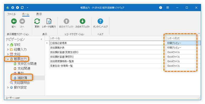 レポート形式